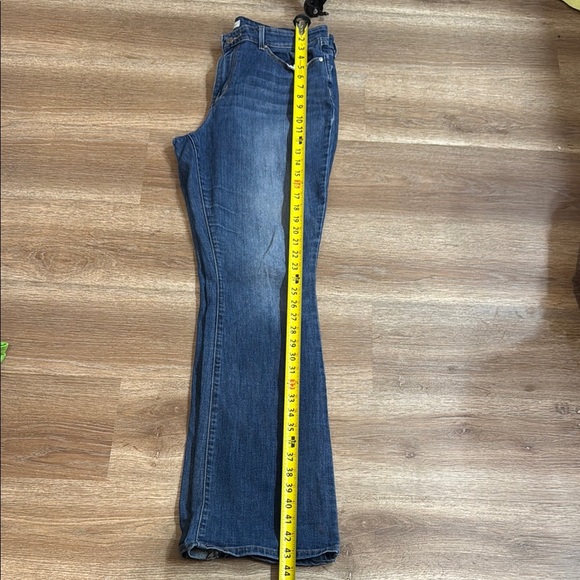 Kirkland Signature Blue Flare Wide Leg Jeans with Natural Wear - Picture 1 of 8